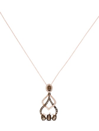 Le Vian 14K Smoky Quartz & Topaz Pendant Necklace