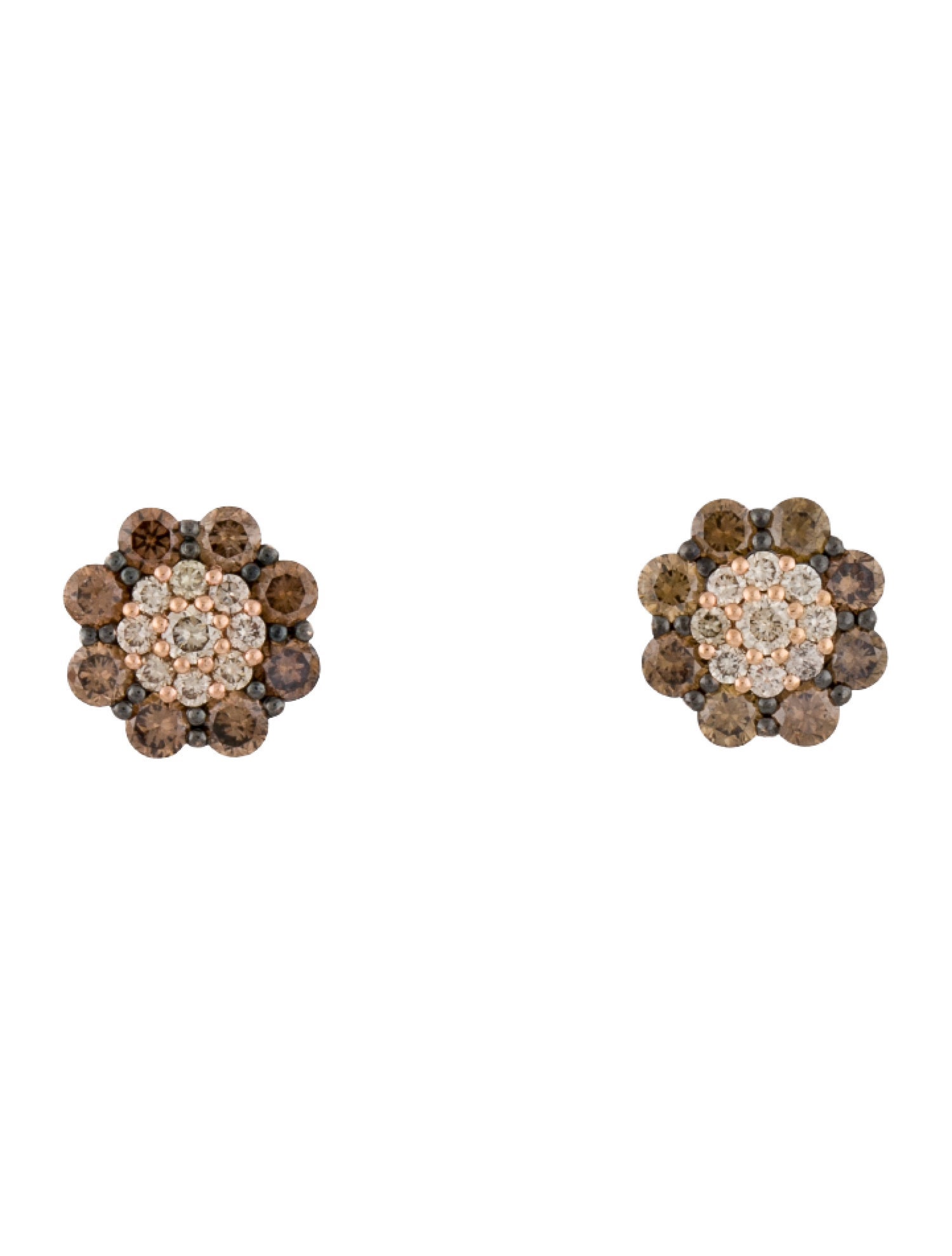 Le Vian 14K 1.02ctw Diamond Flower Cluster Studs