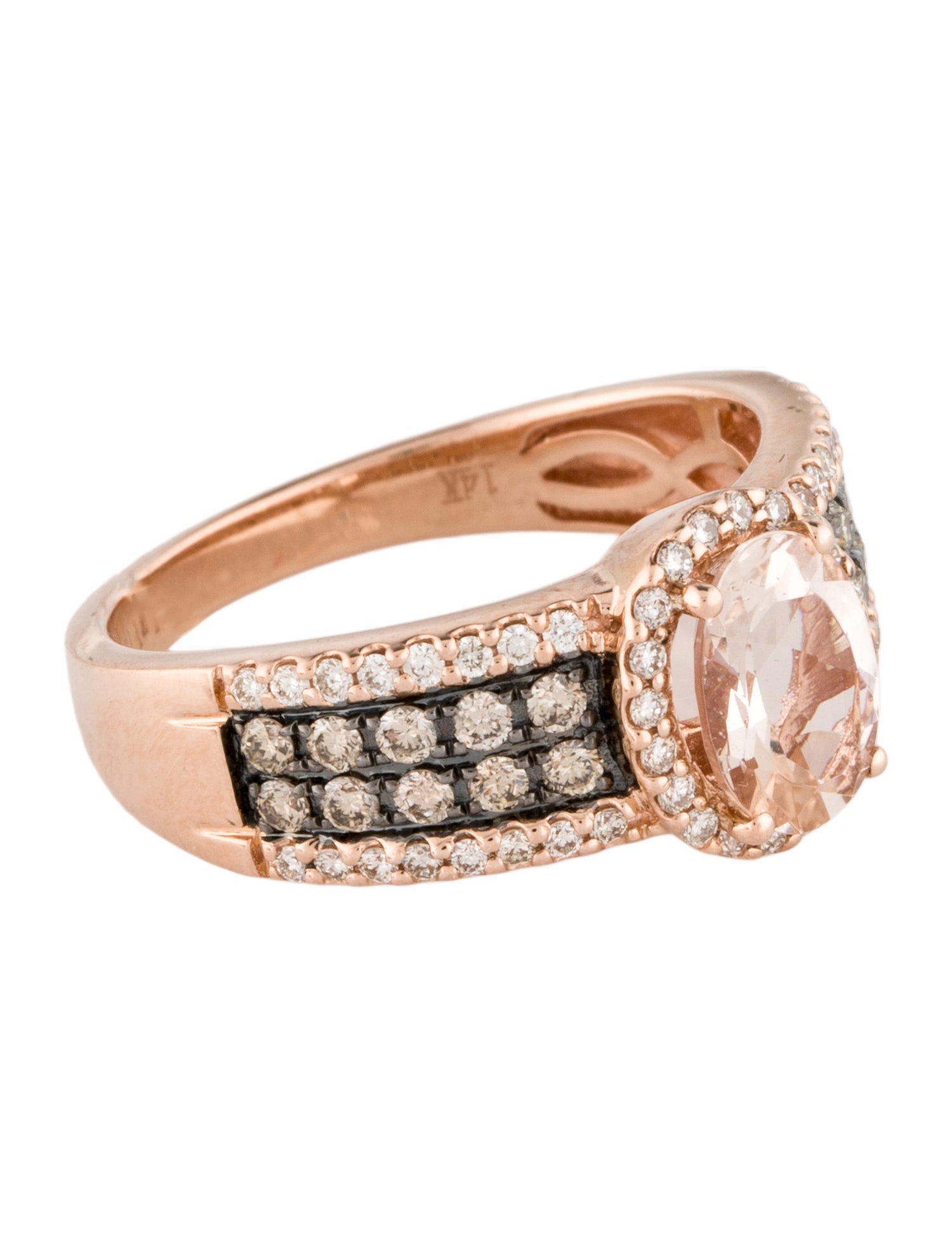 Le Vian 14K 1.00ct Morganite & Diamond Cocktail Ring