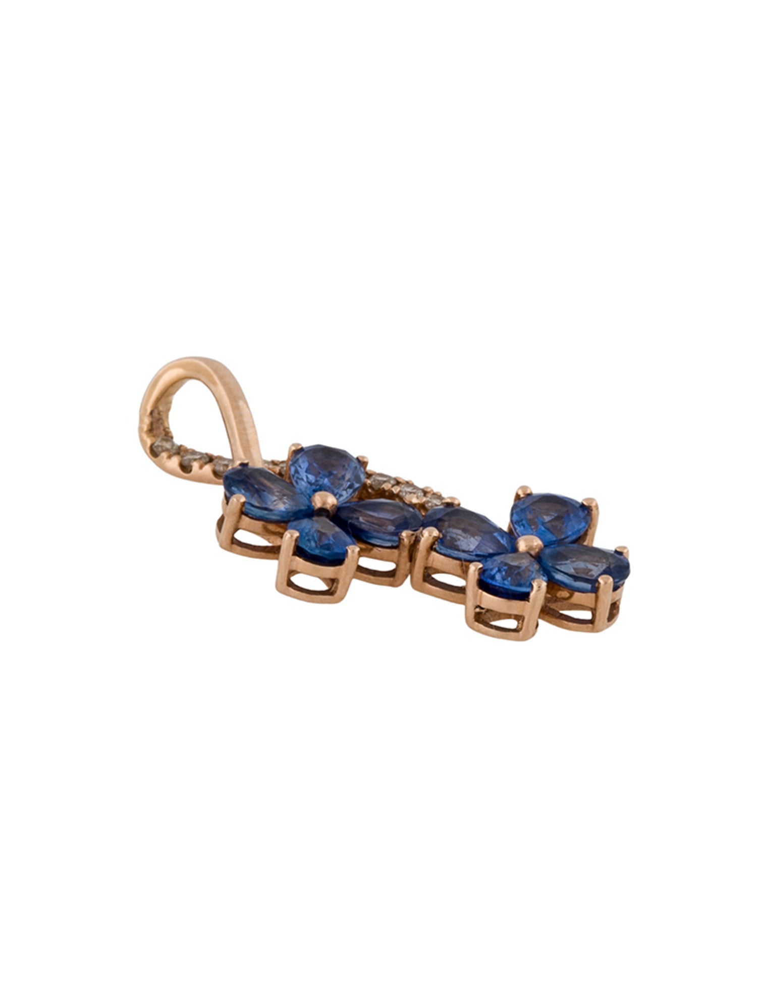 Le Vian 14K Sapphire & Diamond Flowers Pendant