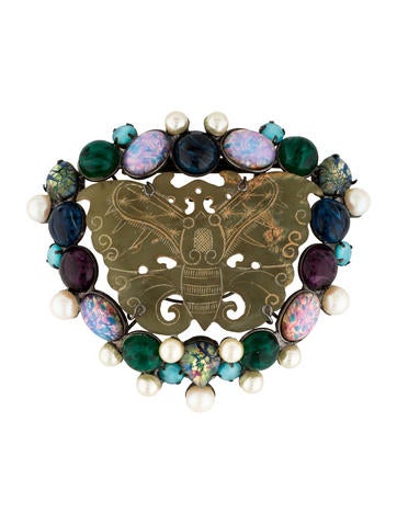 Lawrence Vrba Butterfly Quartz Brooch