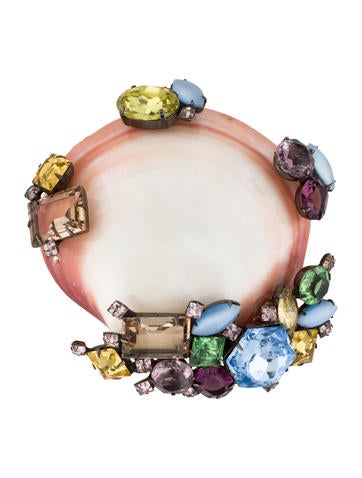Lawrence Vrba Shell and Crystal Brooch