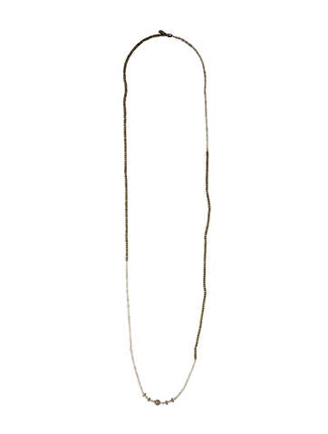 Sheryl Lowe Pavé Diamond, Labradorite & Pyrite Bead Strand Necklace