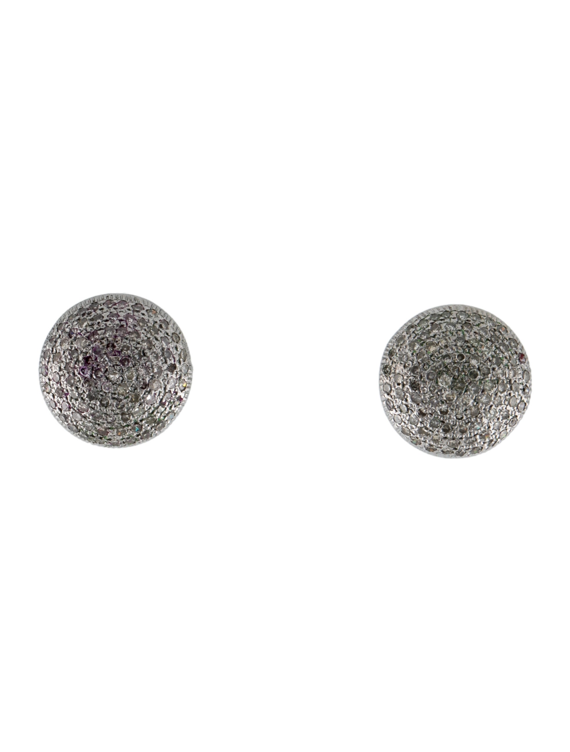 Sheryl Lowe Diamond Domed Stud Earrings
