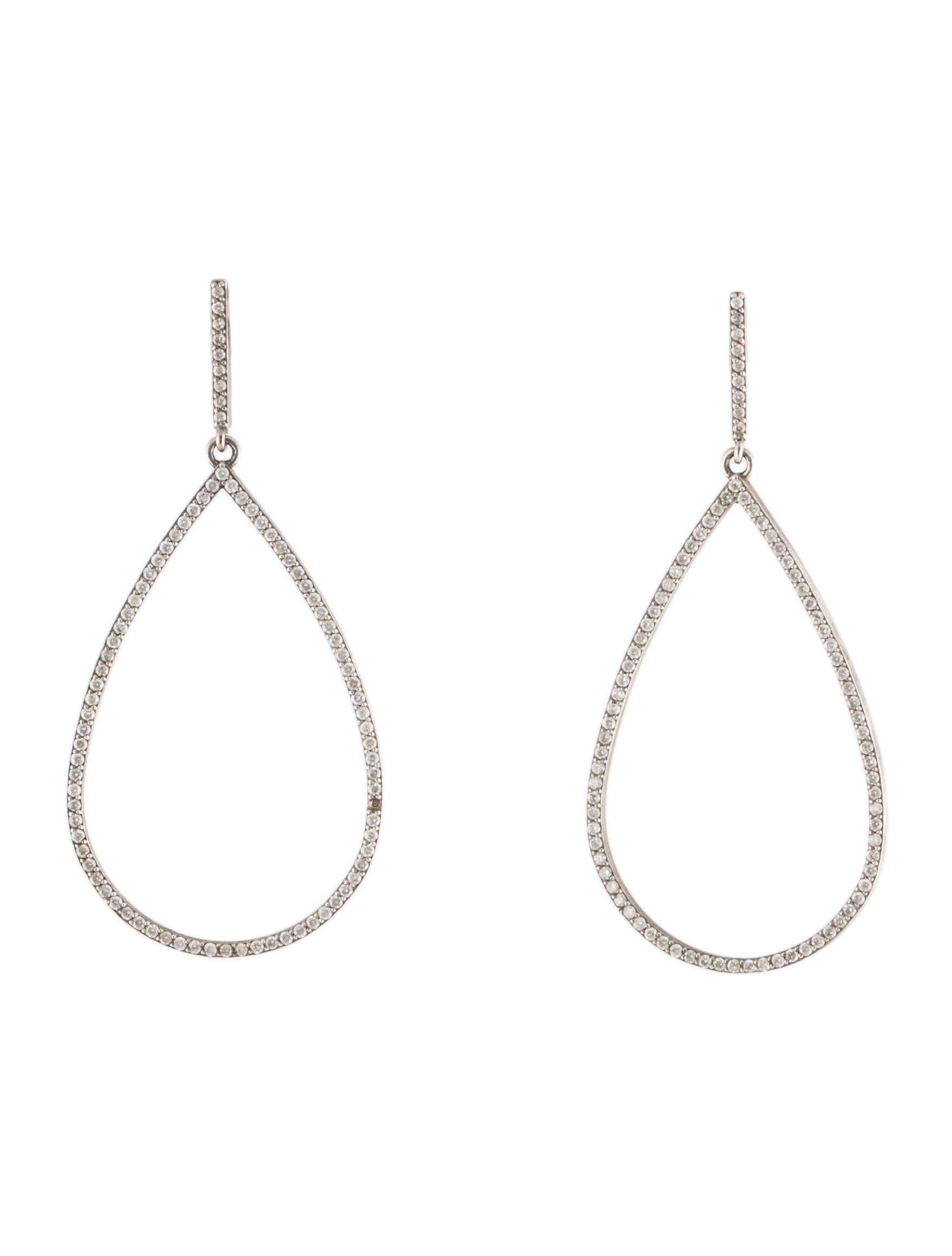 Sheryl Lowe Diamond Open Teardrop Earrings