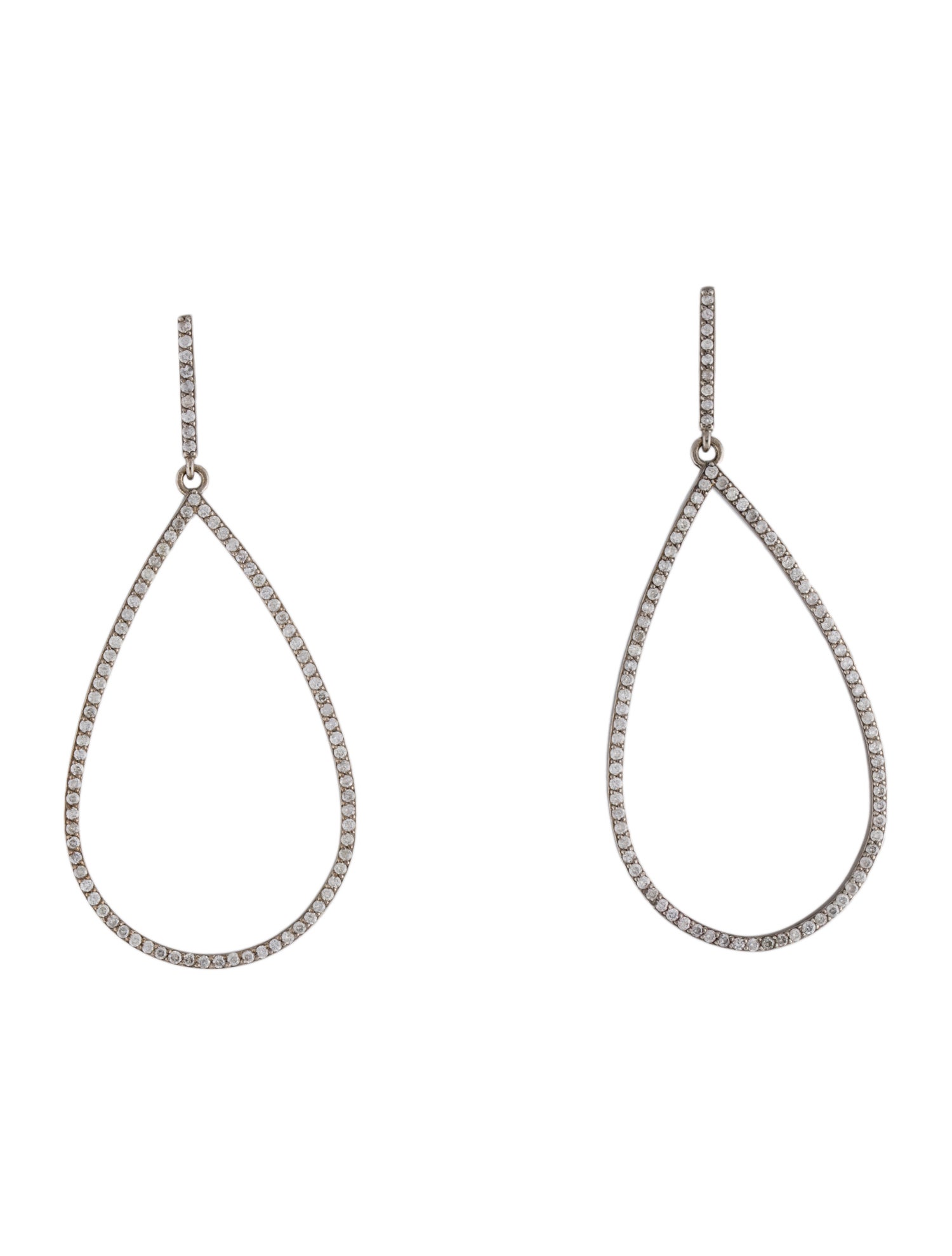 Sheryl Lowe Diamond Open Teardrop Earrings