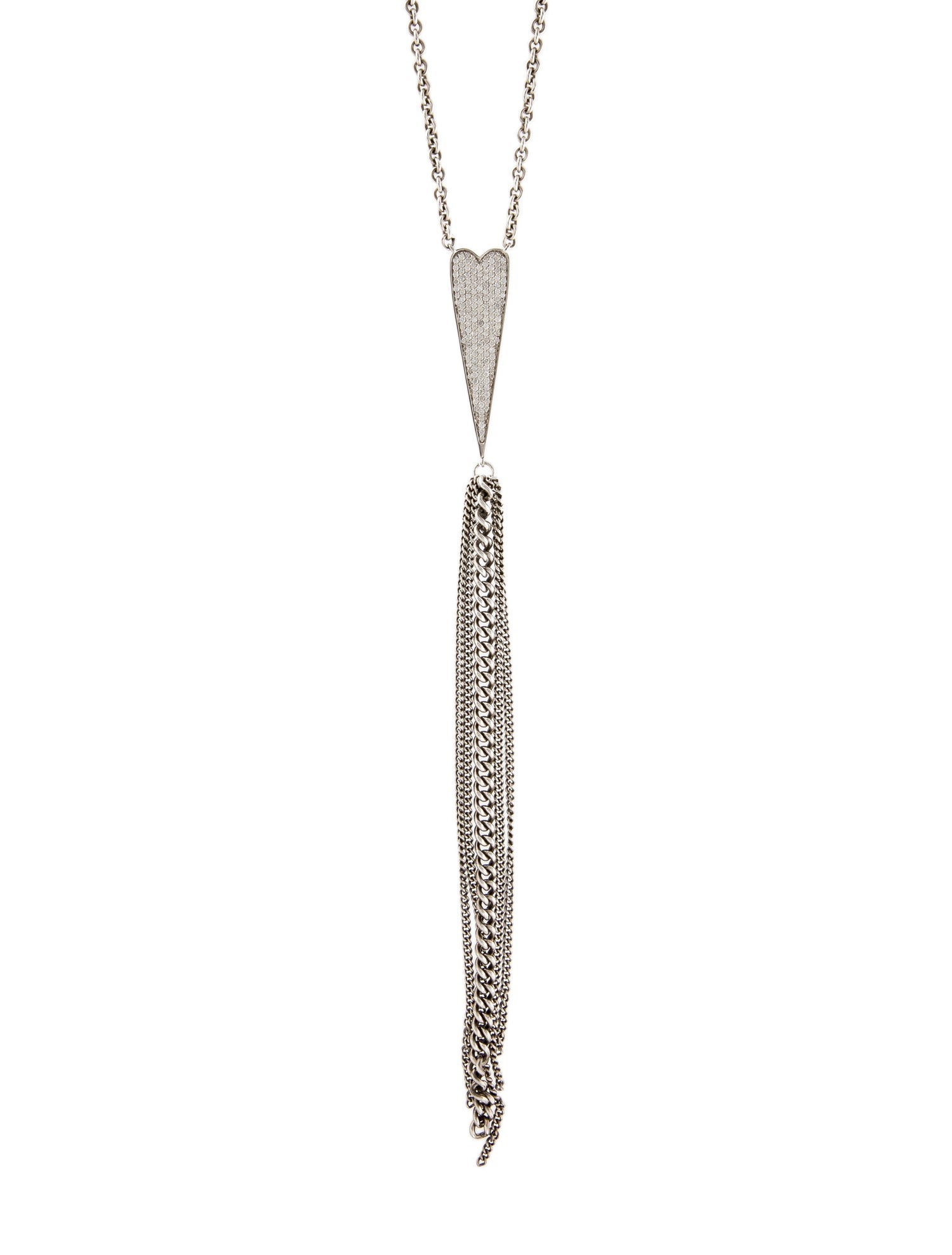 Sheryl Lowe 1.58ctw Diamond Heart Lariat Necklace