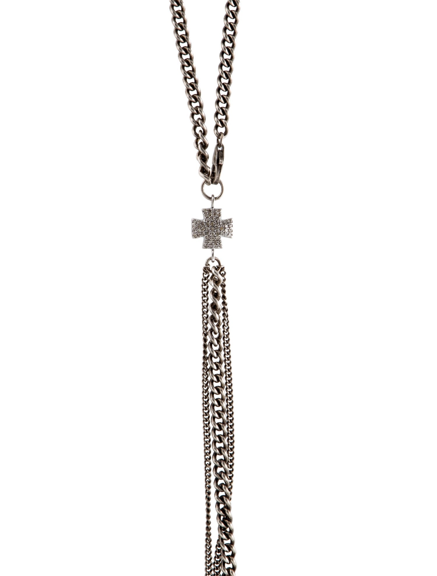 Sheryl Lowe Diamond Cross Lavalier Necklace