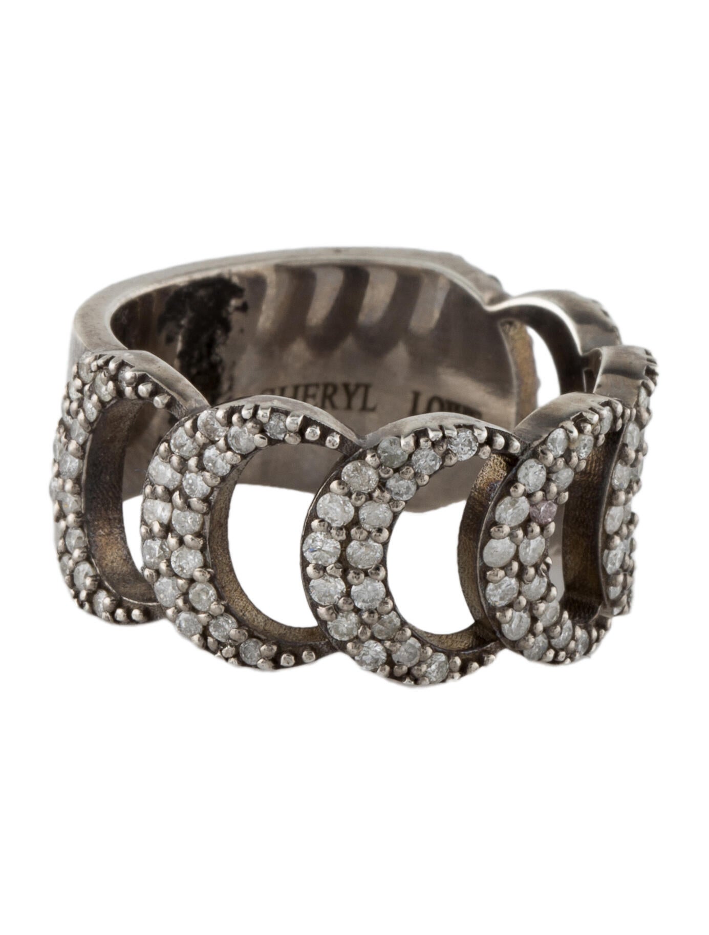 Sheryl Lowe Diamond Crescent Moon Band
