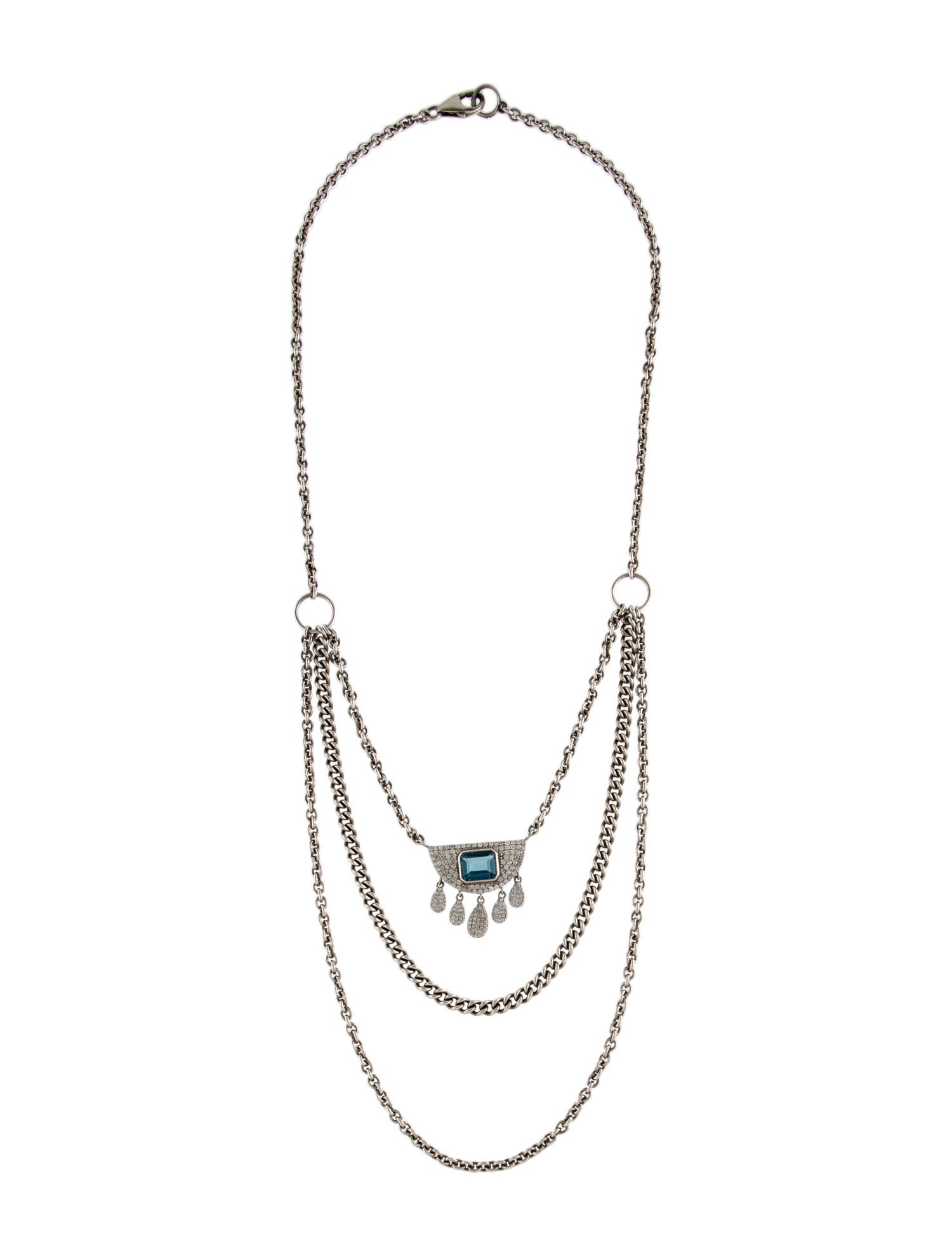 Sheryl Lowe Topaz & Diamond Multi-Strand Necklace