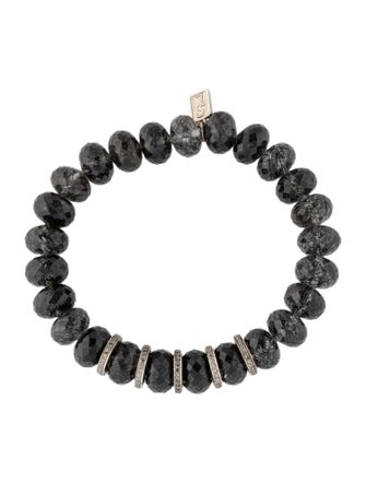 Sheryl Lowe Tourmalinated Quartz & Diamond Bead Bracelet