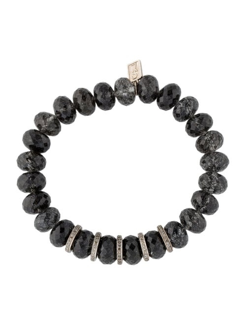 Sheryl Lowe Tourmalinated Quartz & Diamond Bead Bracelet