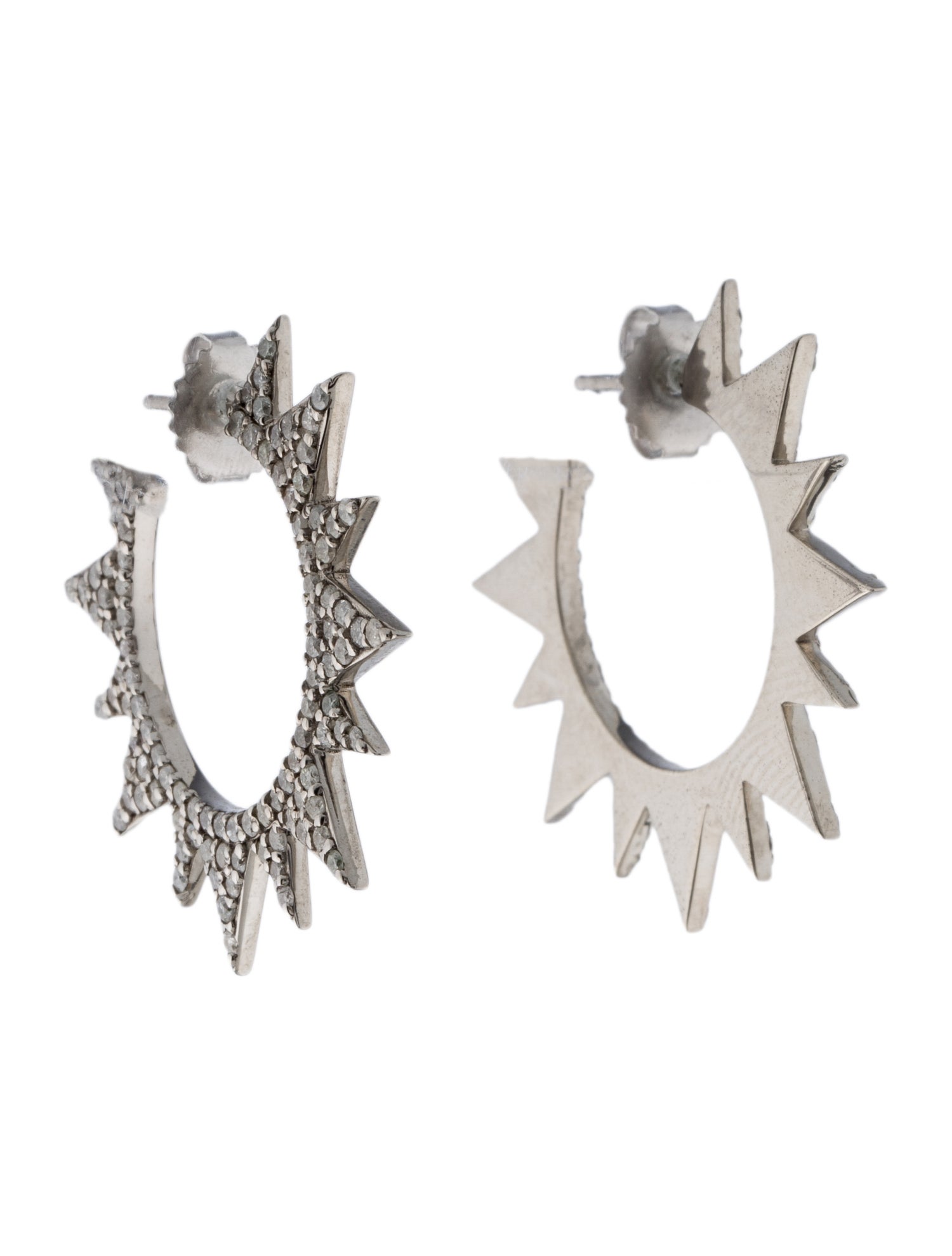 Sheryl Lowe 1.66ctw Diamond Sun Hoop Earrings