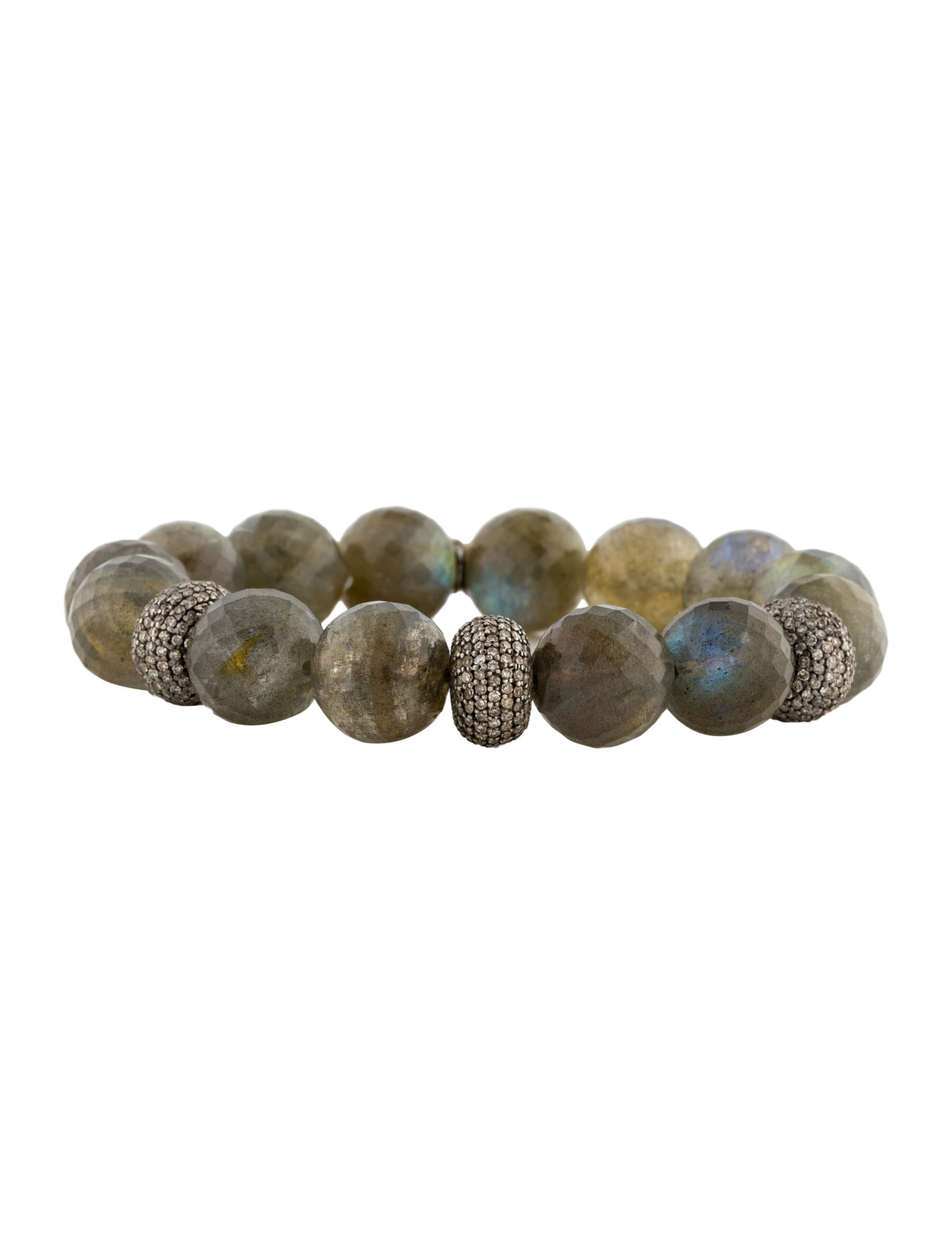 Sheryl Lowe Labradorite & Diamond Bead Bracelet
