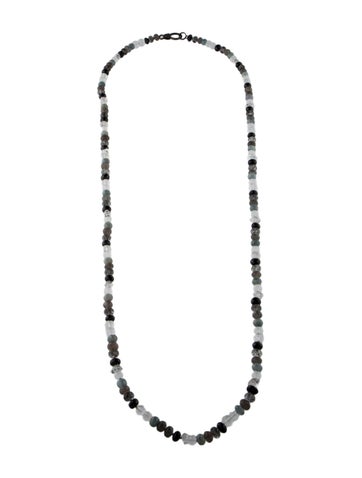 Sheryl Lowe Bead Strand Grey Mix Multistone Necklace
