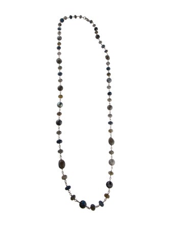 Sheryl Lowe Diamond ,Tourmalated Quartz, Opal & Labradorite Beaded Necklace