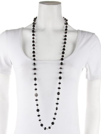 Sheryl Lowe Diamond, Onyx & Spinel Multi Wire Bead Necklace