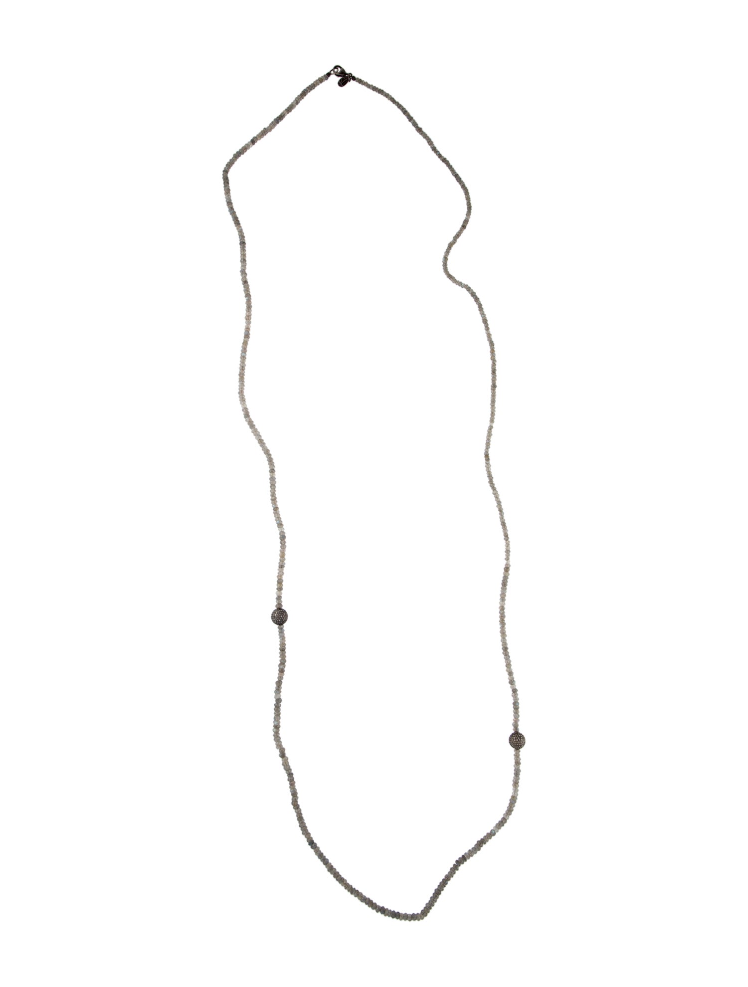 Sheryl Lowe 2.10ctw Diamond & Labradorite Beaded Necklace