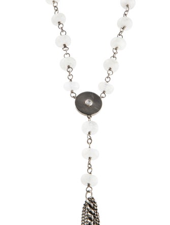 Sheryl Lowe Moonstone Labradorite & Diamond Lavalier Necklace