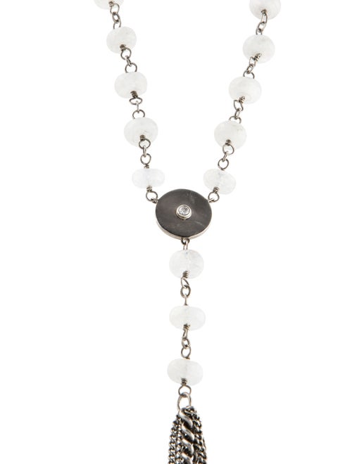 Sheryl Lowe Moonstone Labradorite & Diamond Lavalier Necklace