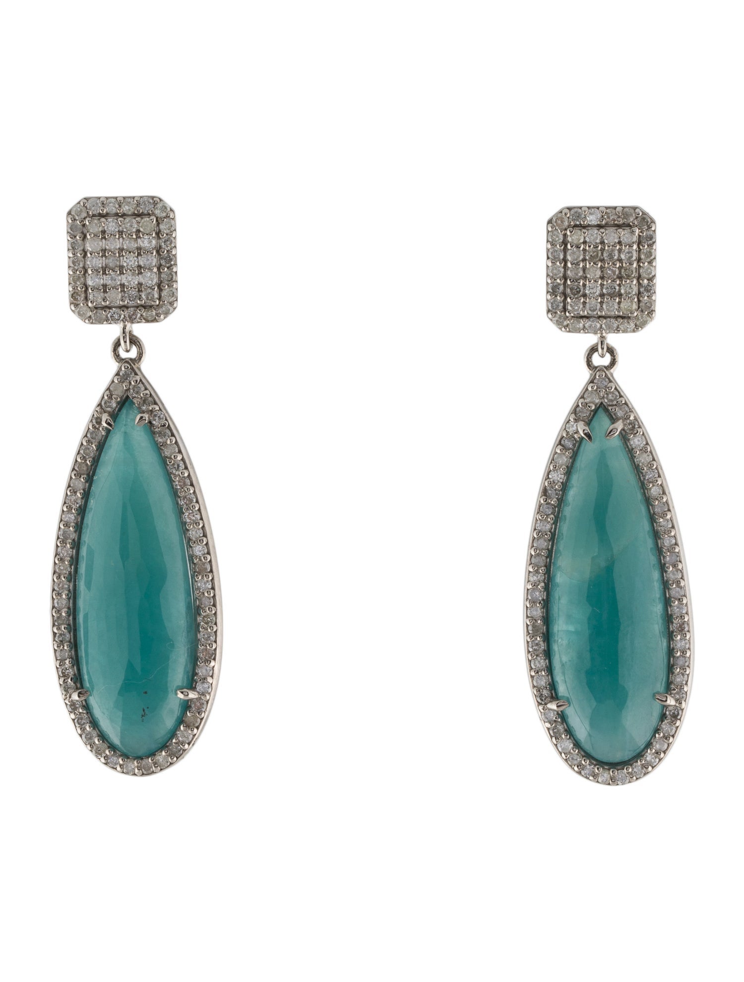 Sheryl Lowe Grandidierite & Diamond Drop Earrings