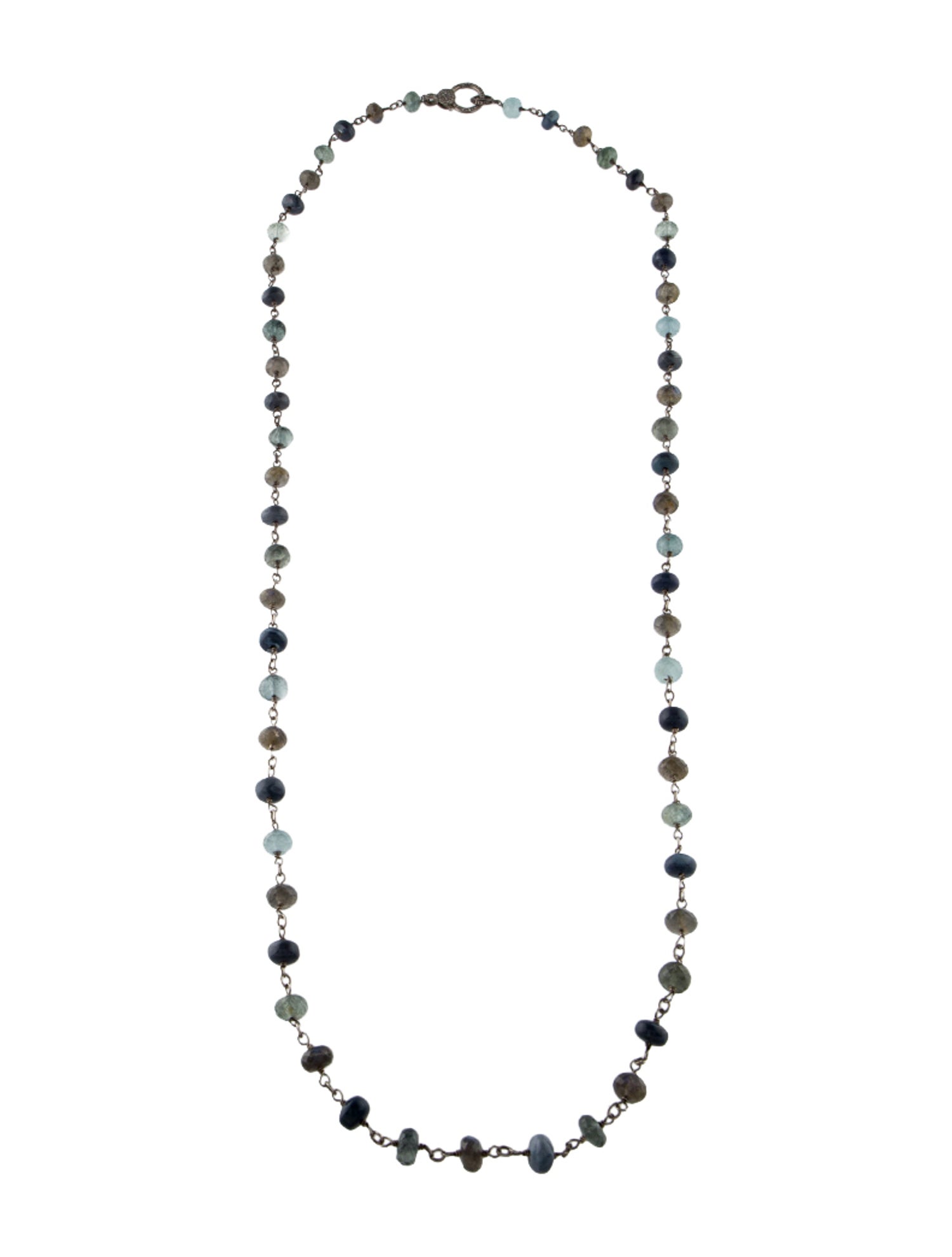 Sheryl Lowe Multistone & Diamond Bead Strand Necklace