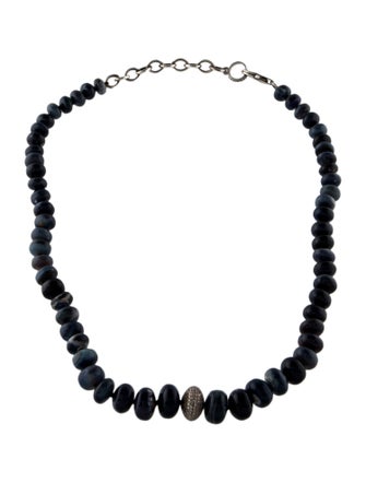 Sheryl Lowe 1.24ctw Diamond & Opal Bead Strand Necklace