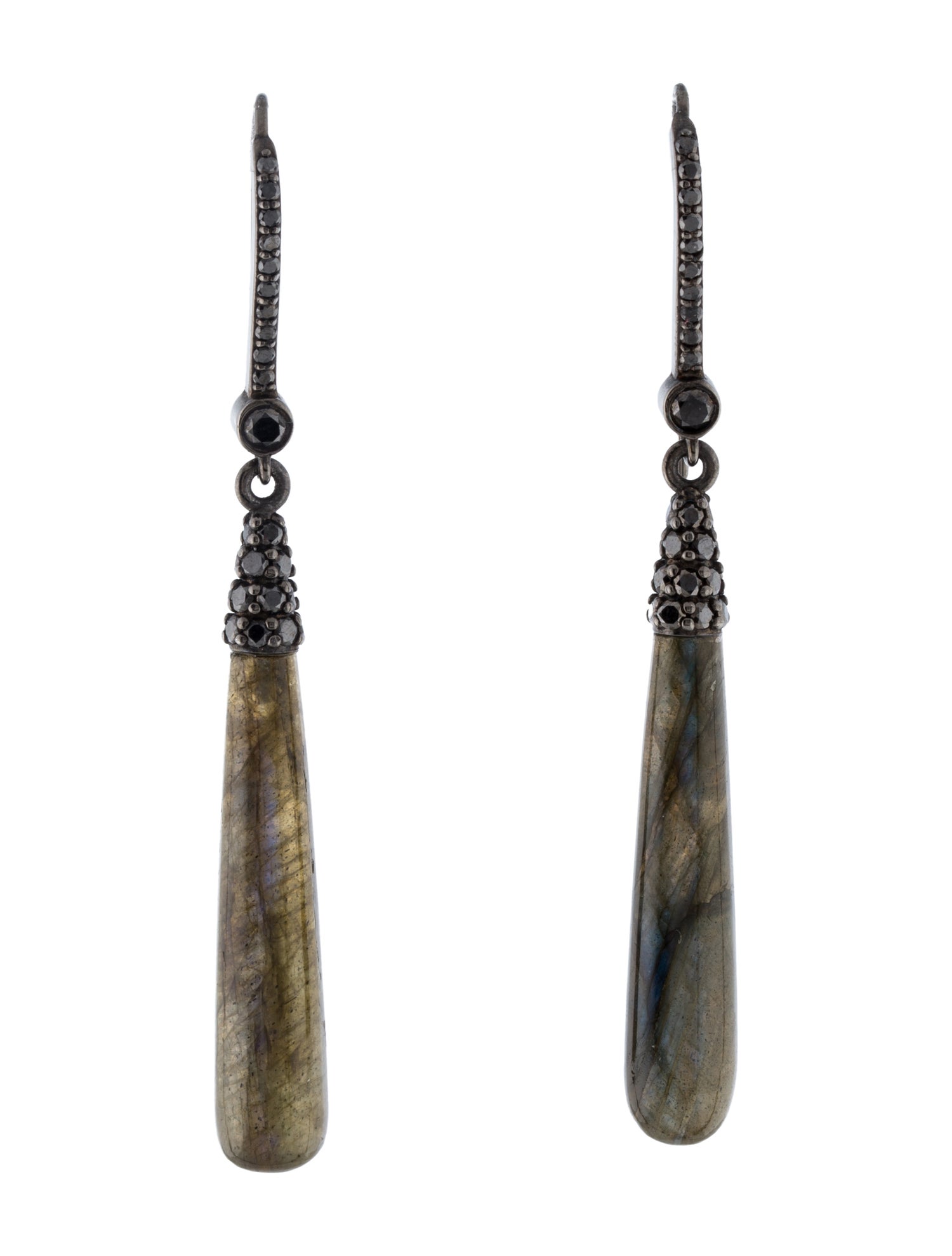 Sheryl Lowe Labradorite & Diamond Drop Earrings