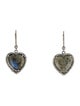Sheryl Lowe Labradorite & Diamond Heart Drop Earrings