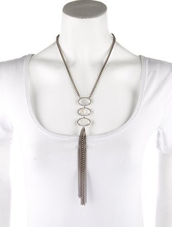 Sheryl Lowe Moonstone Labradorite & Diamond Lavalier Necklace