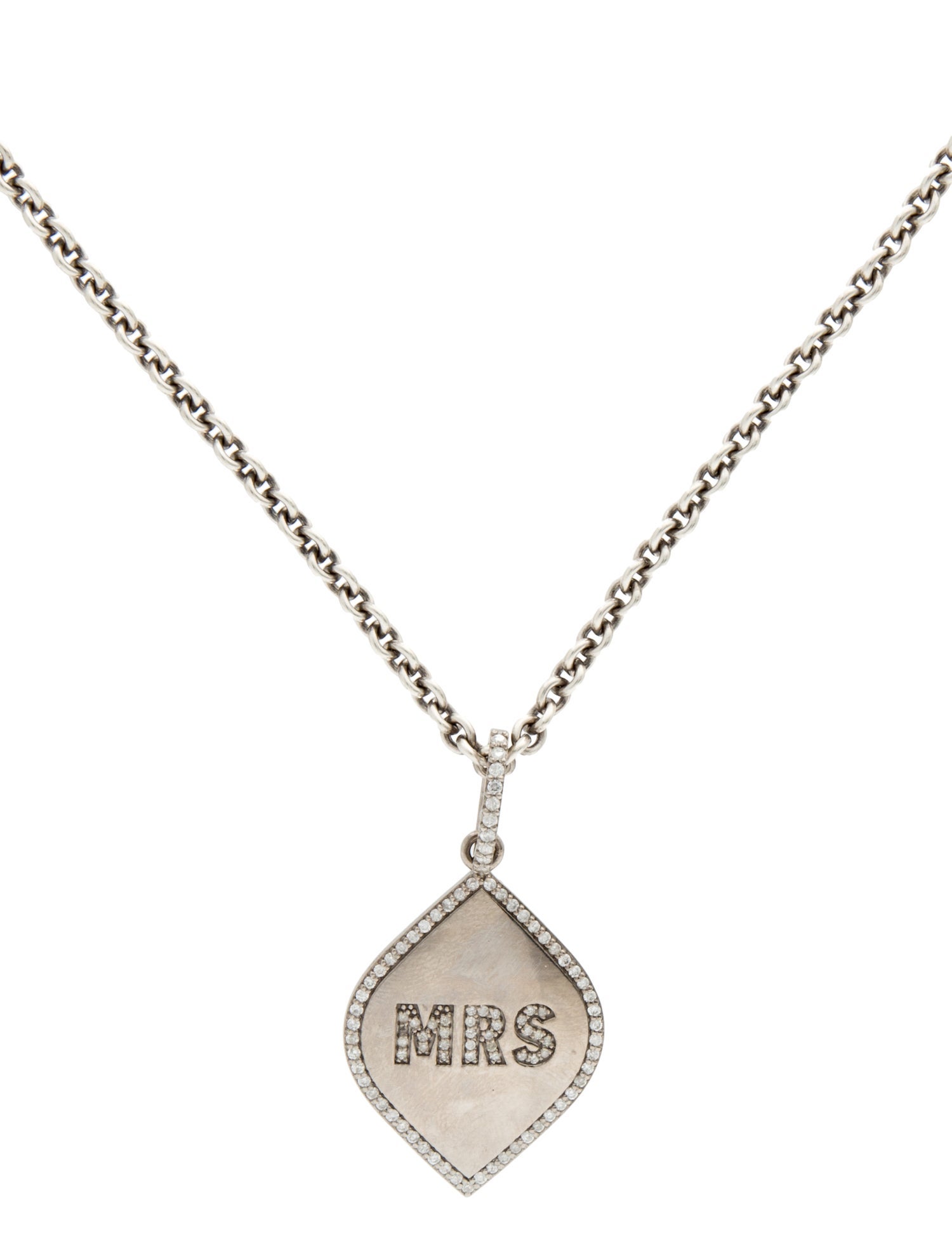 Sheryl Lowe Diamond 'MRS' Pendant Necklace