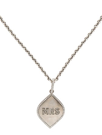 Sheryl Lowe Diamond 'MRS' Pendant Necklace