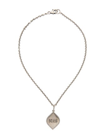 Sheryl Lowe Diamond 'MRS' Pendant Necklace