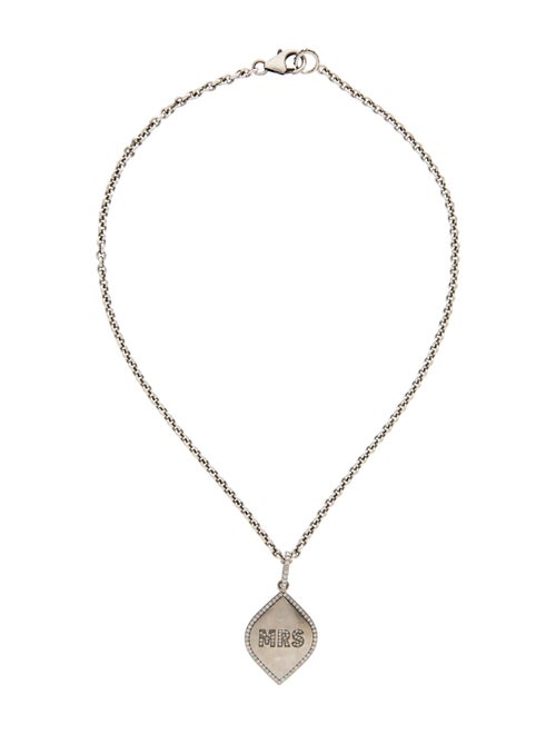 Sheryl Lowe Diamond 'MRS' Pendant Necklace