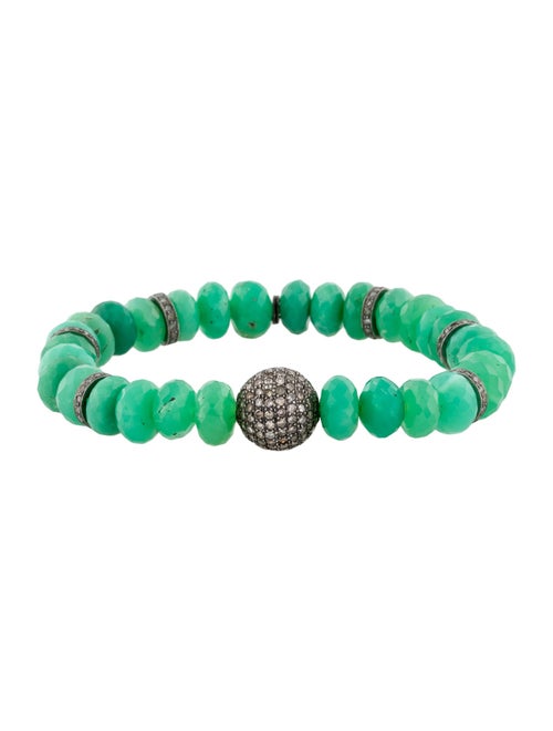 Sheryl Lowe Chrysoprase & Diamond Bead Bracelet