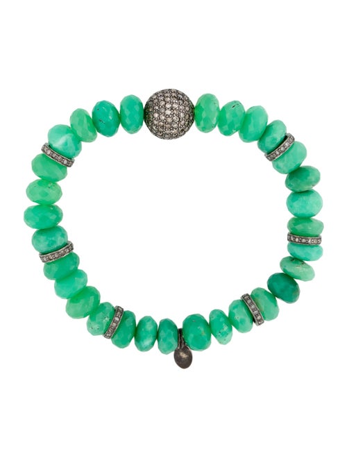 Sheryl Lowe Chrysoprase & Diamond Bead Bracelet