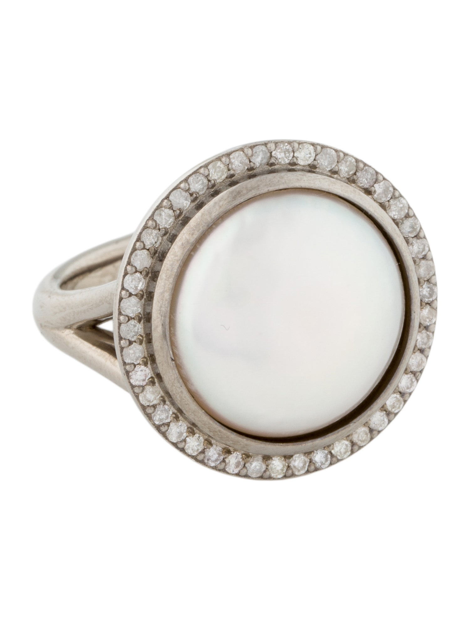 Sheryl Lowe Pearl & Diamond Cocktail Ring