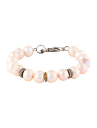 Sheryl Lowe Pearl & Diamond Bead Bracelet