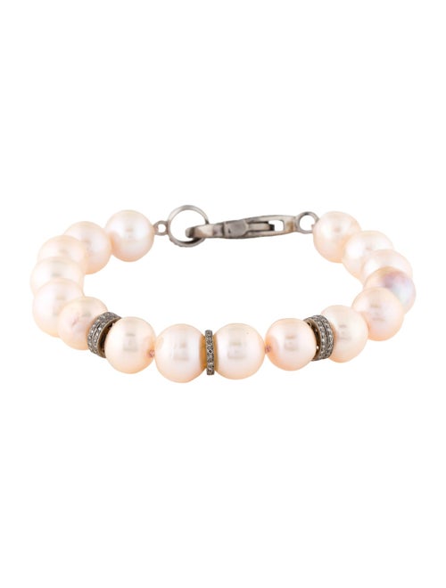 Sheryl Lowe Pearl & Diamond Bead Bracelet