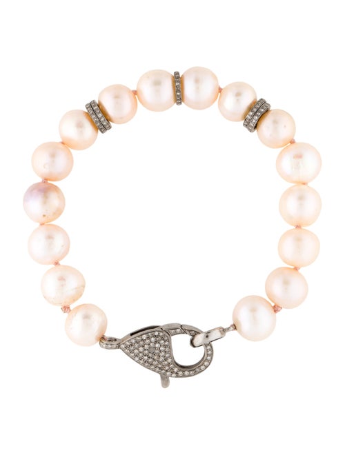 Sheryl Lowe Pearl & Diamond Bead Bracelet