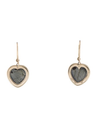 Sheryl Lowe 14K Labradorite & Diamond Heart Drop Earrings