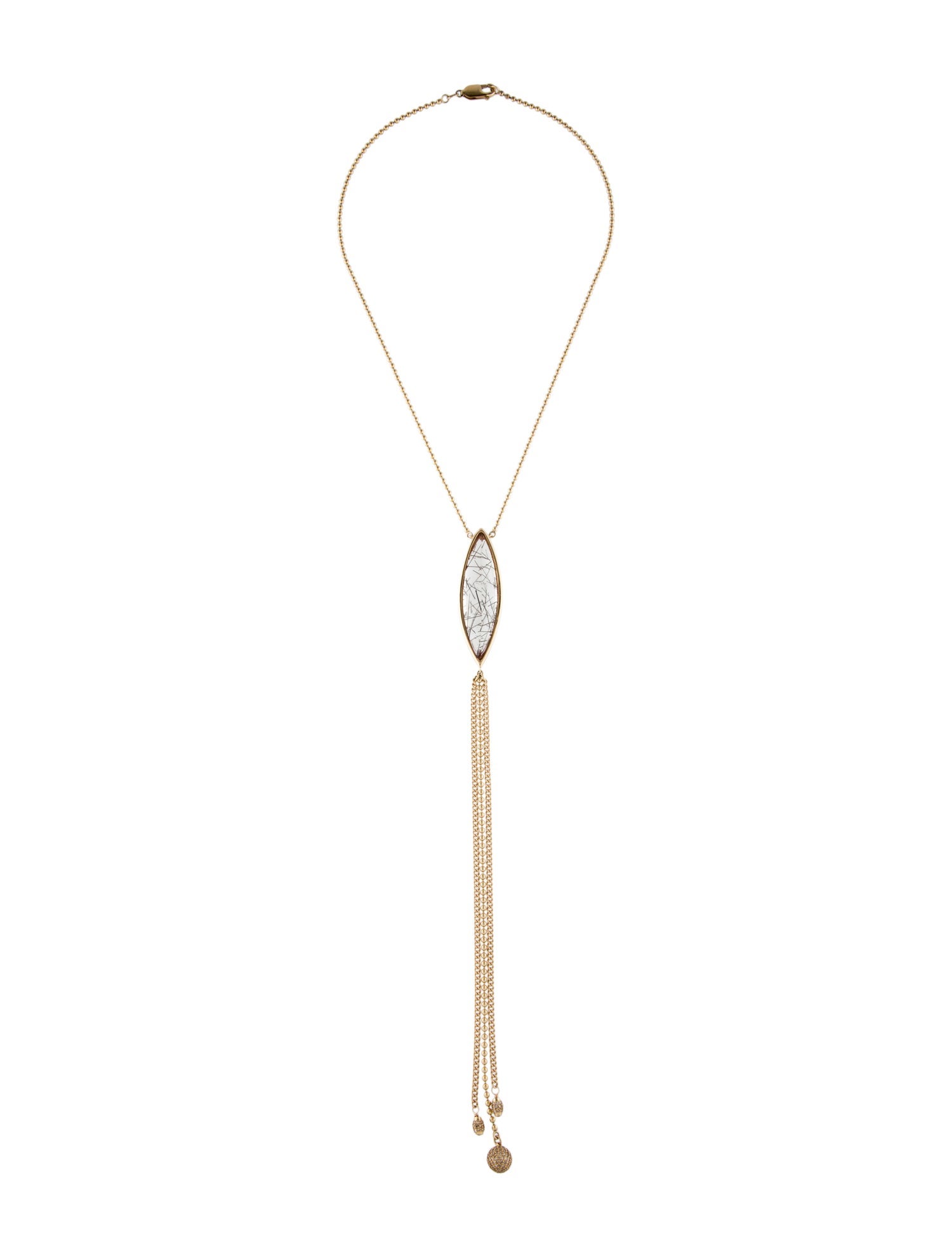 Sheryl Lowe 14K Tourmalated Quartz & Diamond Lavalier Necklace