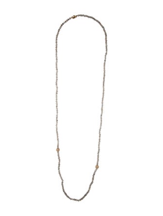Sheryl Lowe Labradorite & Diamond Bead Strand Necklace