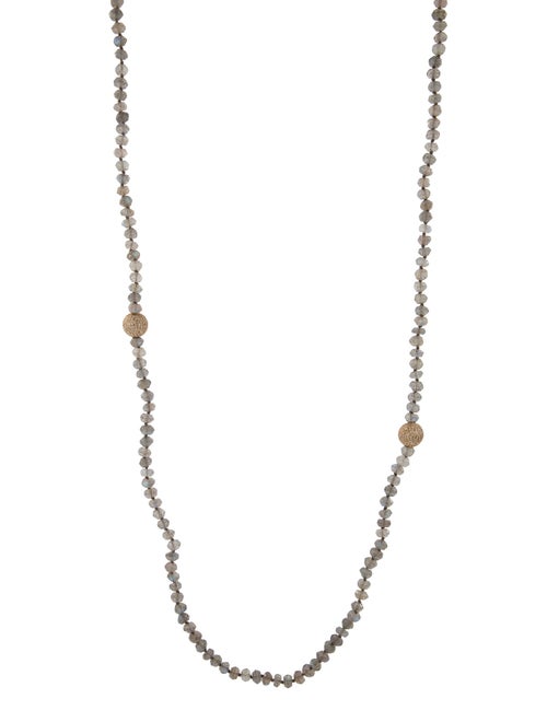 Sheryl Lowe Labradorite & Diamond Bead Strand Necklace