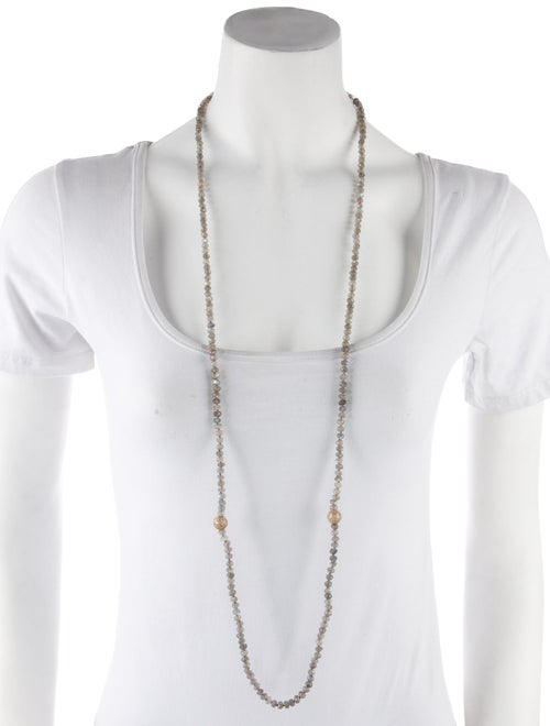 Sheryl Lowe Labradorite & Diamond Bead Strand Necklace
