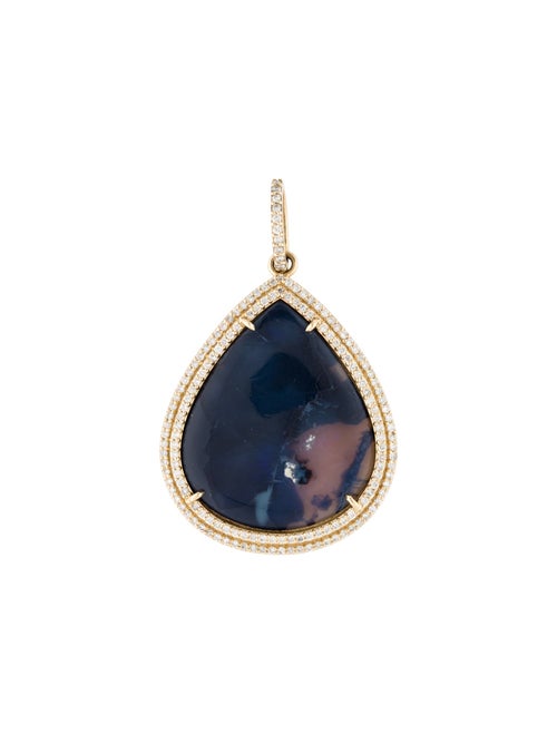 Sheryl Lowe 14K Diamond & Opal Teardrop Pendant