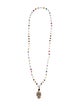 Sheryl Lowe 1.53ctw Diamond & Multistone Beaded Hamsa Pendant Necklace