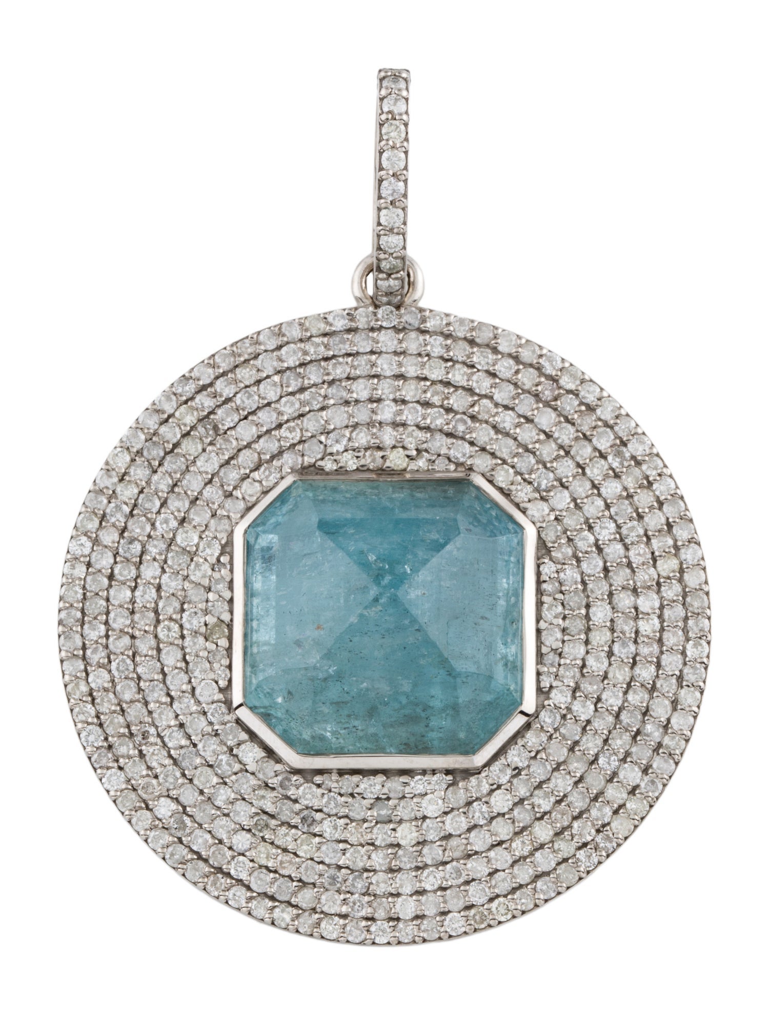 Sheryl Lowe Aquamarine & Diamond Moss Pendant