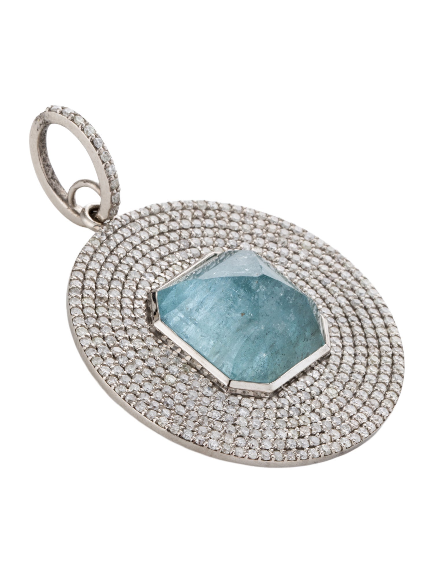 Sheryl Lowe Aquamarine & Diamond Moss Pendant