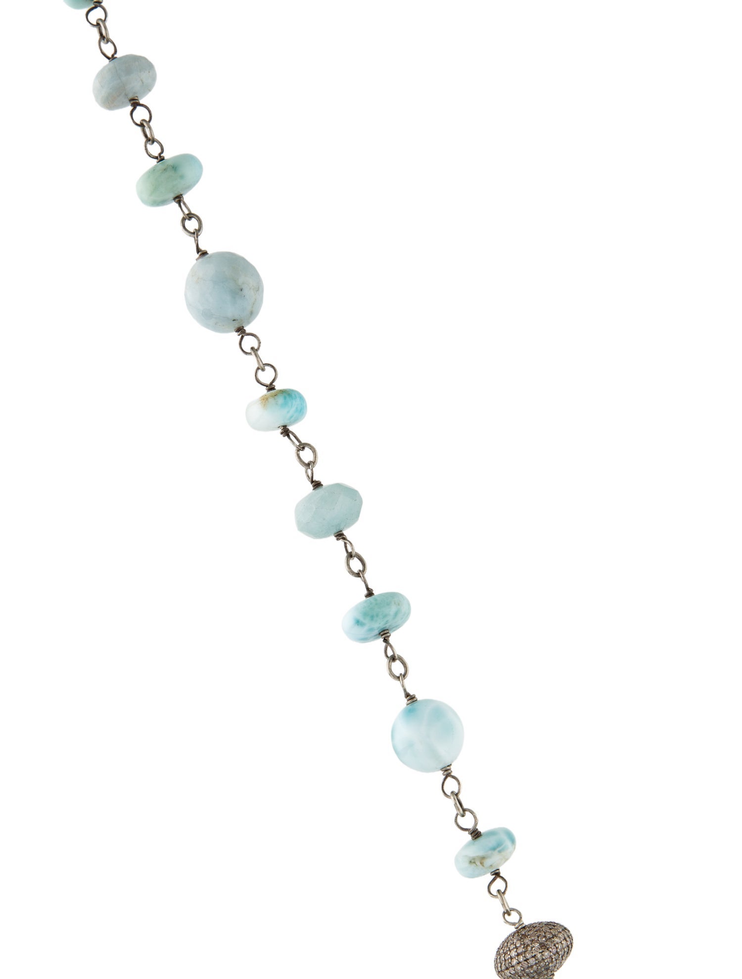 Sheryl Lowe Aquamarine & Diamond Bead Necklace